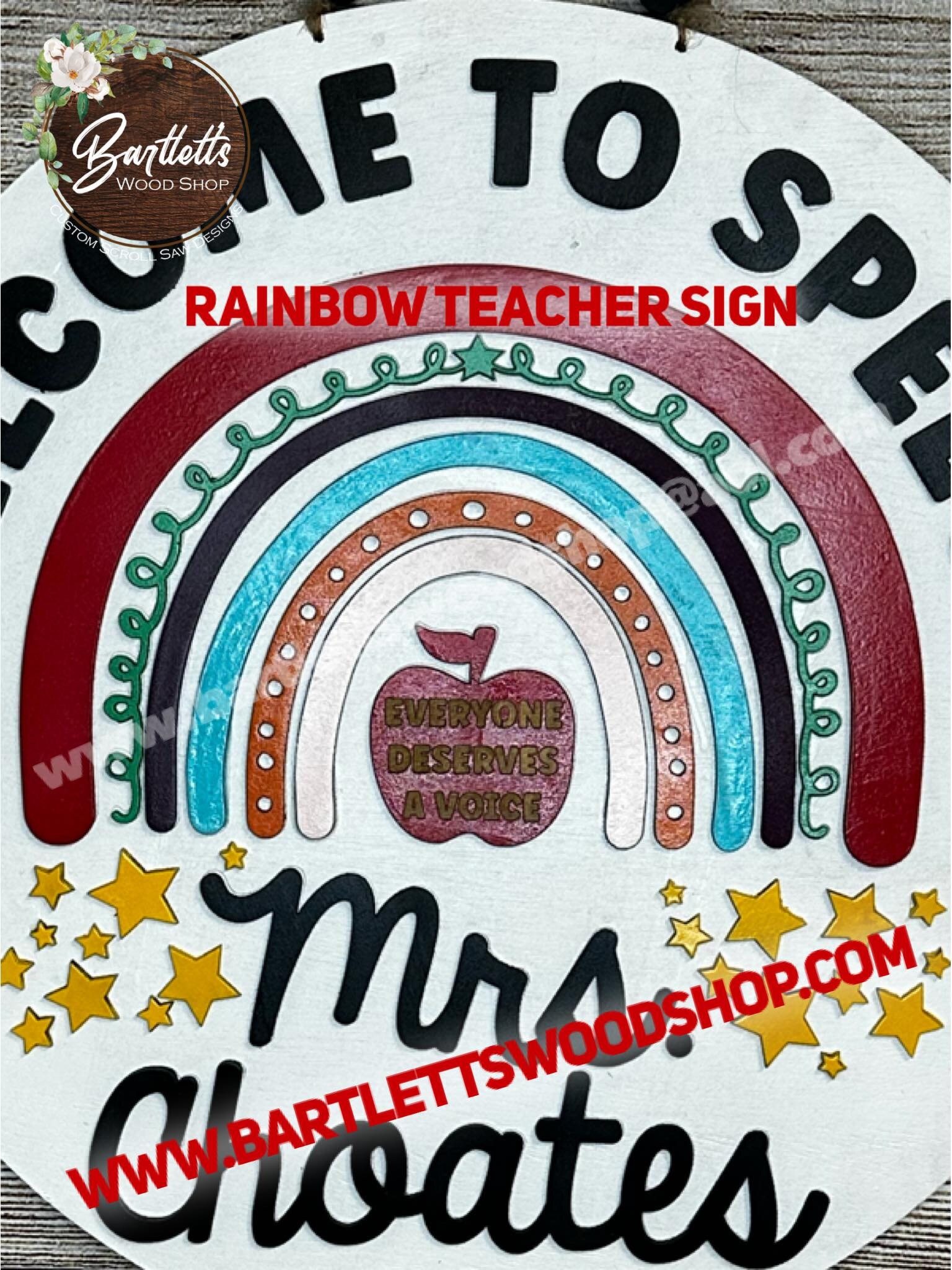 Rainbow Teacher/classroom Sign Teacher Door Hanger - Etsy
