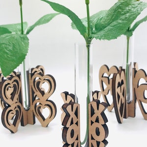 FileONLY - Valentine's Day Vase / Propagation Stands - DIGITAL SVG FILE Only for 5mm (file includes 3 designs) | Glowforge Laser Cutter diy