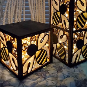 FILEOnly | 2 Lanterns | bee | DIGITAL SVG FILE | Laser | Glowforge cutter diy honeybee