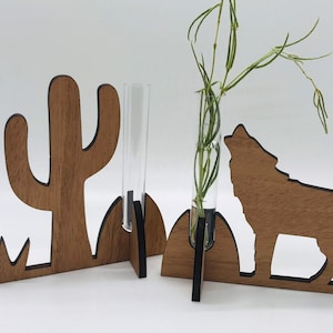 FileONLY - Stojak do rozmnażania par pustynnych 5 mm - CYFROWY PLIK SVG Kaktus i wilk | Glowforge laser cutter diy rośliny doniczkowe propagacja