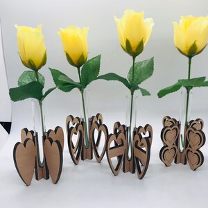 FileONLY - Heart Table Decoration Bud Vase Favors | Propagation Stands - DIGITAL SVG FILE Only for 5mm (file includes 4 designs)