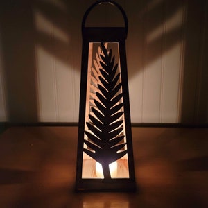 FILEOnly | Tapered Lantern | Fern Leaf | DIGITAL SVG FILE | 5mm | Laser Cutter | Glowforge diy plants houseplants candle night light