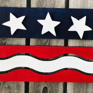 FILEOnly | 4th of July | Door Sign | Flag w3 stars | DIGITAL SVG FILE | Laser Cutter | Glowforge