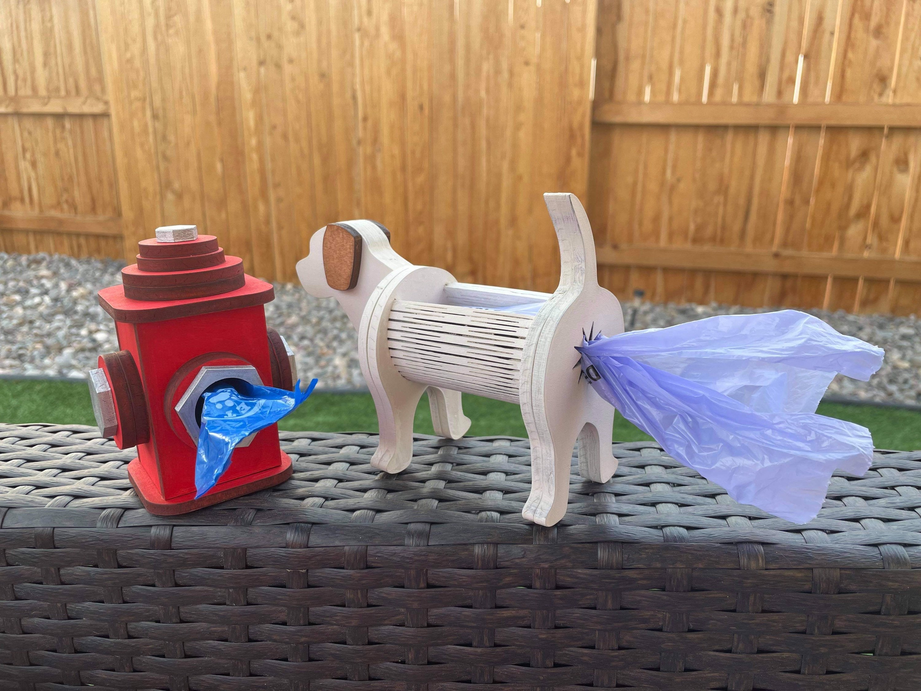 Fileonly 2 Dog Poop Bag Containers Fire Hydrant Puppy Etsy