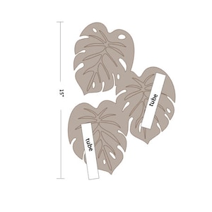 FileONLY | LARGE_Tri-Leaf | Monstera Propagation Station w/2TUBE Holders 5mm - DIGITAL SVG FILE Only | Glowforge | Laser Cutter