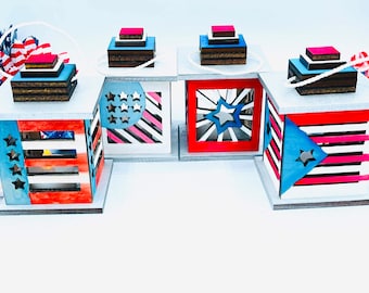 FILEOnly | 4 Combo Mini Patriotic Lantern Designs | 4th of July | Independence Day | DIGITAL SVG FILE | Glowforge | Laser