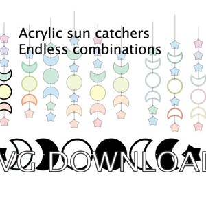 FileONLY | Sun Catcher | Suncatchers | Moon phase | moon phases | Stars | celestial | diy | DIGITAL SVG FILE | Glowforge | Laser Cutter