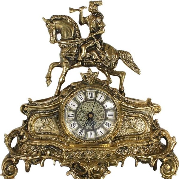 Antique Wall Clock With Horse Etsy