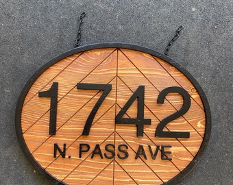 Unique Layered Wood Farmhouse Style Address Sign, Porch Sign, Word Sign ...