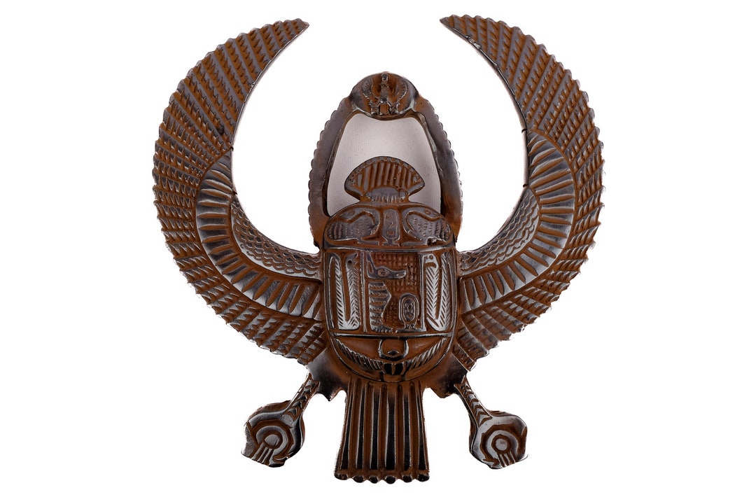 Unique Ancient Egyptian Art Wall Hanging Winged Sacred Scarab Beetle