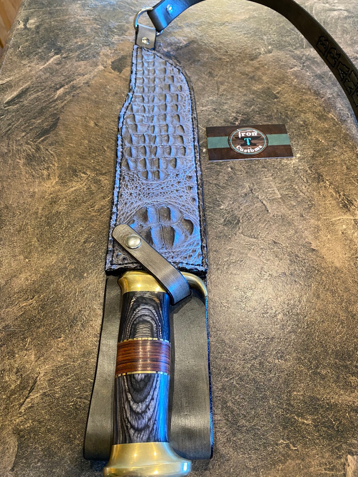 Crocodile Dundee hide gray crocodile shoulder sheath with Etsy