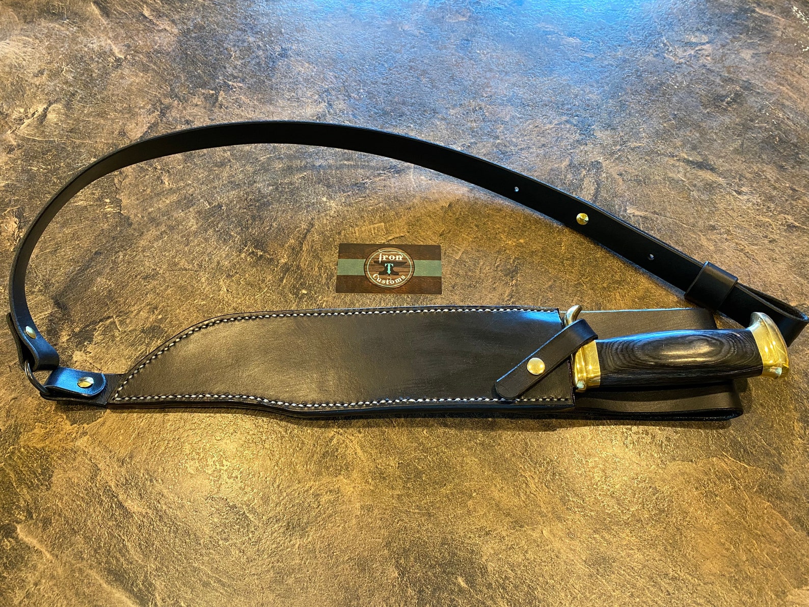 Basic leather Dundee shoulder Sheath with Knife Etsy