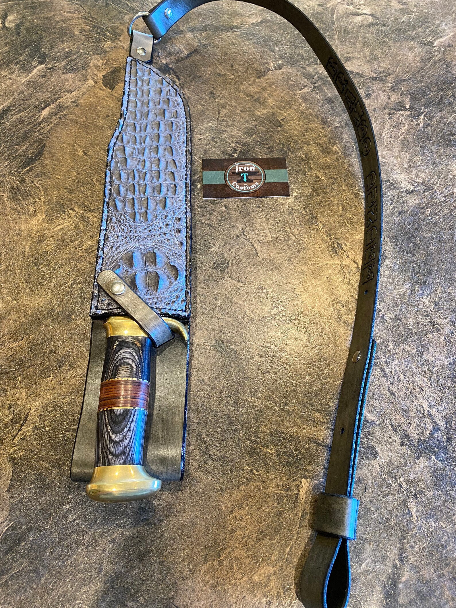 Crocodile Dundee hide gray crocodile shoulder sheath with Etsy