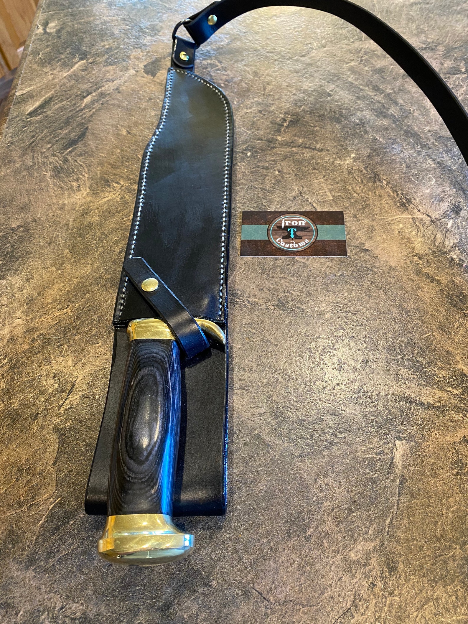 Basic leather Dundee shoulder Sheath with Knife Etsy