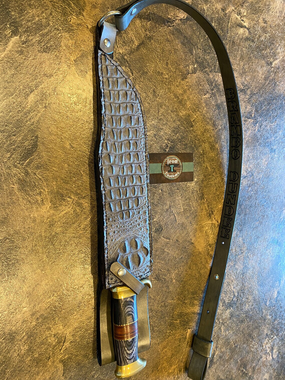 Crocodile Dundee hide gray crocodile shoulder sheath with Etsy