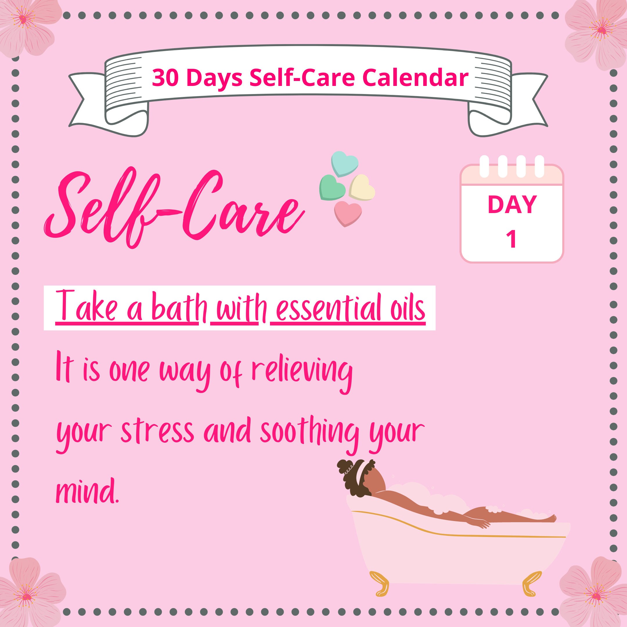 Self Care Calendar / 30 Days / Digital Download - Etsy UK