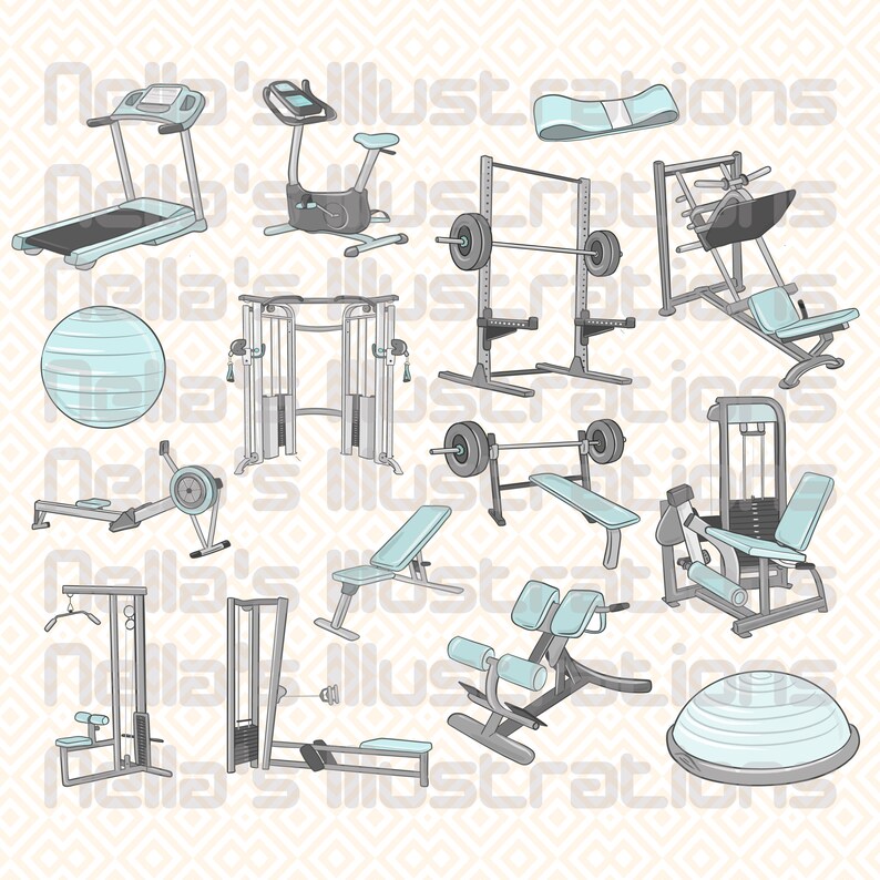 Workout Guide Graphics / Gym Machines Fitness Equipment - Etsy
