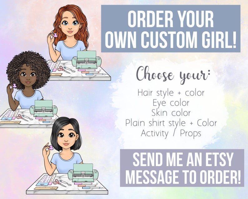 Coiffeur Clipart, Salon de coiffure Femme PNG, Beauty Fashion Girl Digital Planner Sticker, Fichiers PNG pour sublimation, Black Girl Clipart SVG image 7