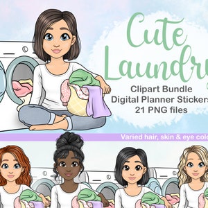 Daily Chore Clipart, Busy Mom Laundry Spread, Washing Mum PNG Sticker, To Do List Digital Planner Sticker, Kawaii svg, plr digital sticker
