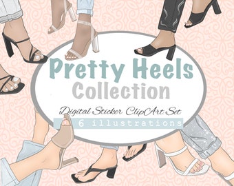 Shoes clipart bundle commercial use / fashion clipart bundle / shoes bags digital planner stickers png / shoes Goodnotes stickers