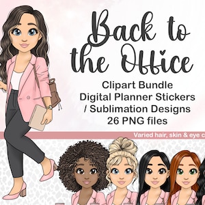 かわいいボスベイブファッションガールクリップアート、かわいいオフィス企業起業家女性PNG、黒人の女の子クリップアート、女の子とコーヒー昇華タンブラー