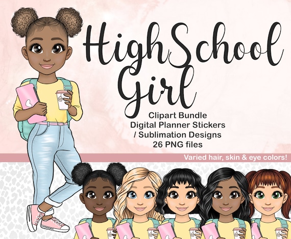 Cute Highschool Girl Clipart, Kawaii High School Teenager Chibi ...