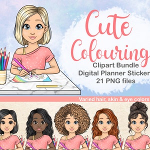 Fille d'artisanat PNG | Crafter planificateur maman Clipart | Carte Craft Girl Clipart Logo SVG | Croquis d'autocollant de planificateur numérique | Clipart enfants |