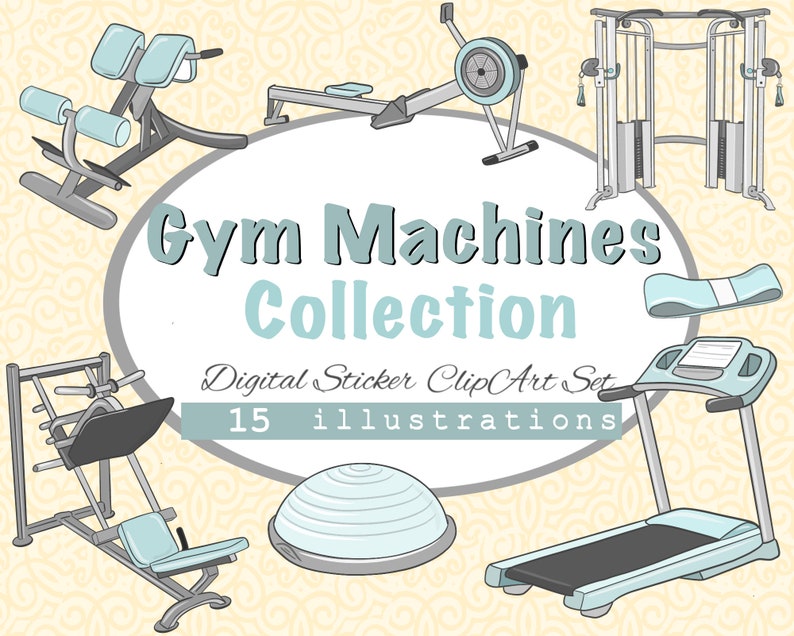 Workout Guide Graphics / Gym Machines Fitness Equipment - Etsy