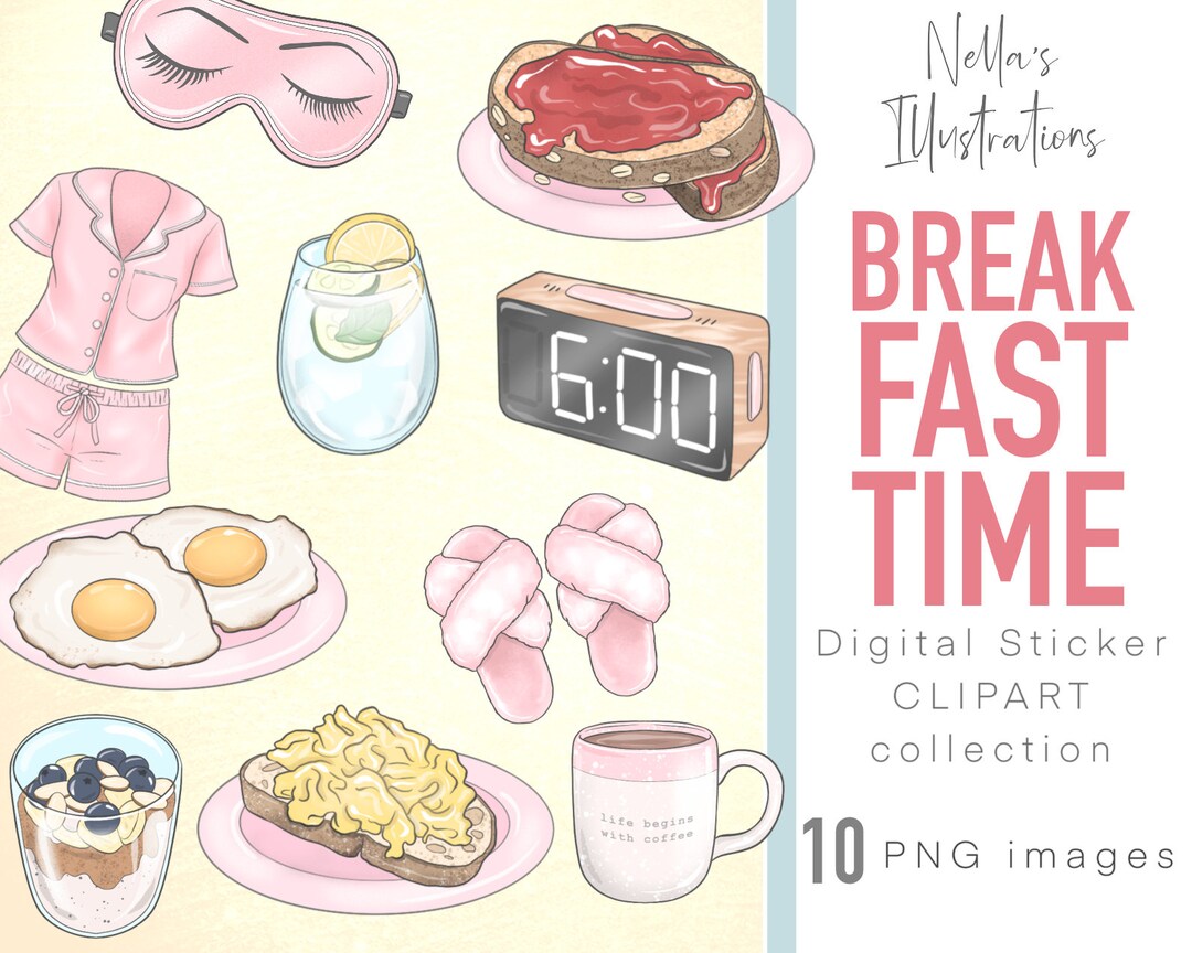Hand Drawn Breakfast Clipart Bundle / Brunch Clipart Bundle / Morning ...