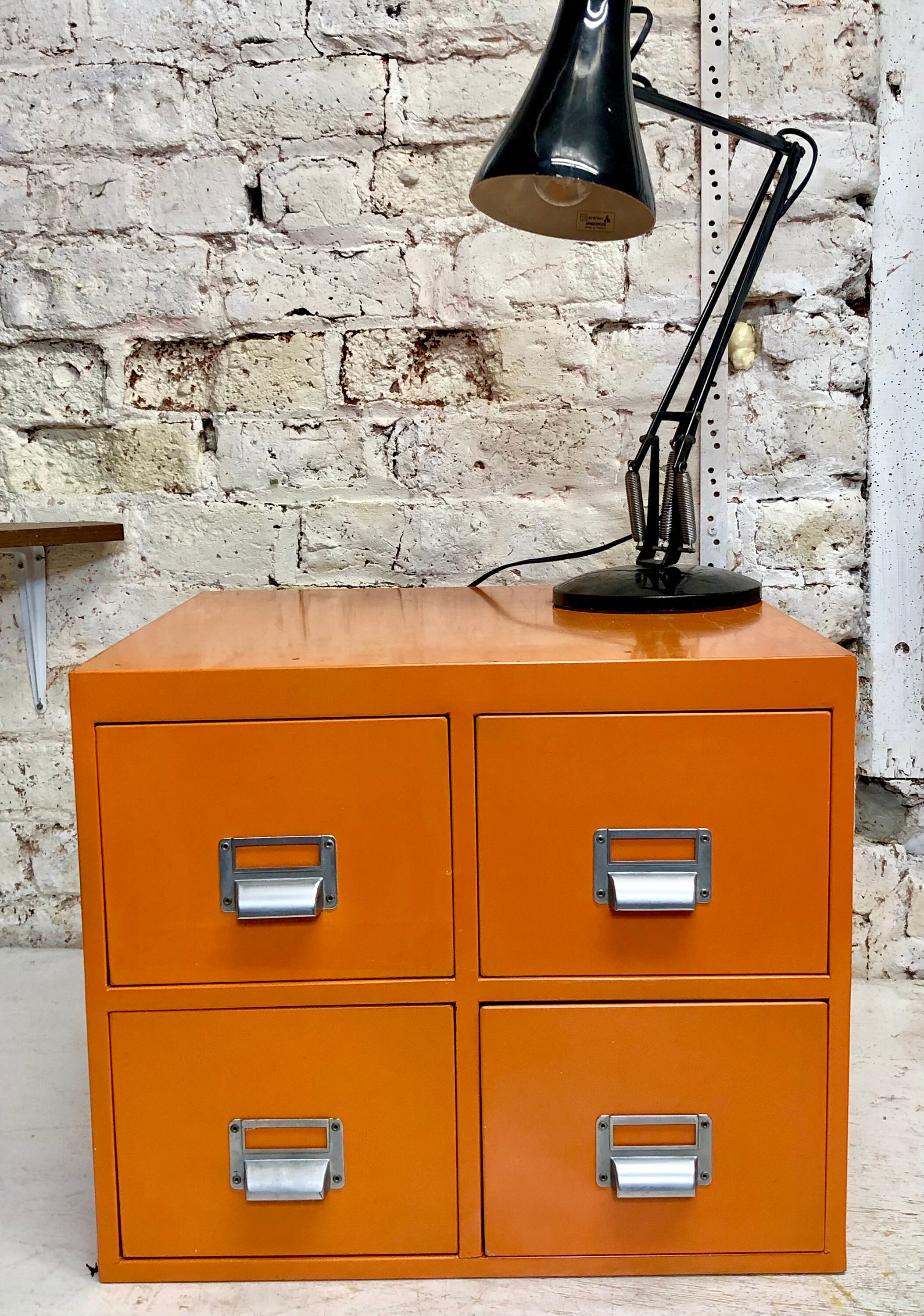 Rare Orange Vintage Metal Index Card Filing Etsy UK