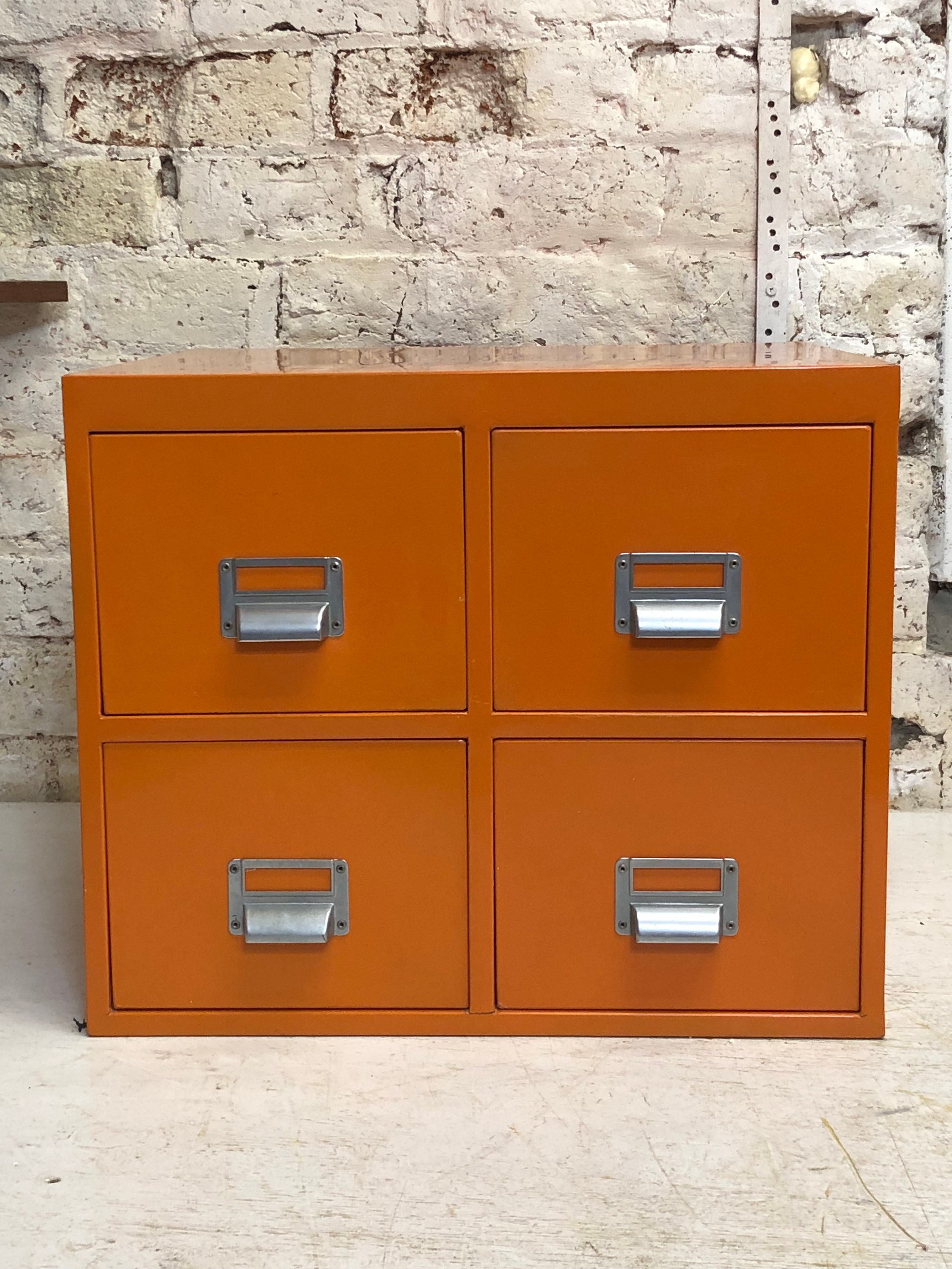 Rare Orange Vintage Metal Index Card Filing Etsy UK