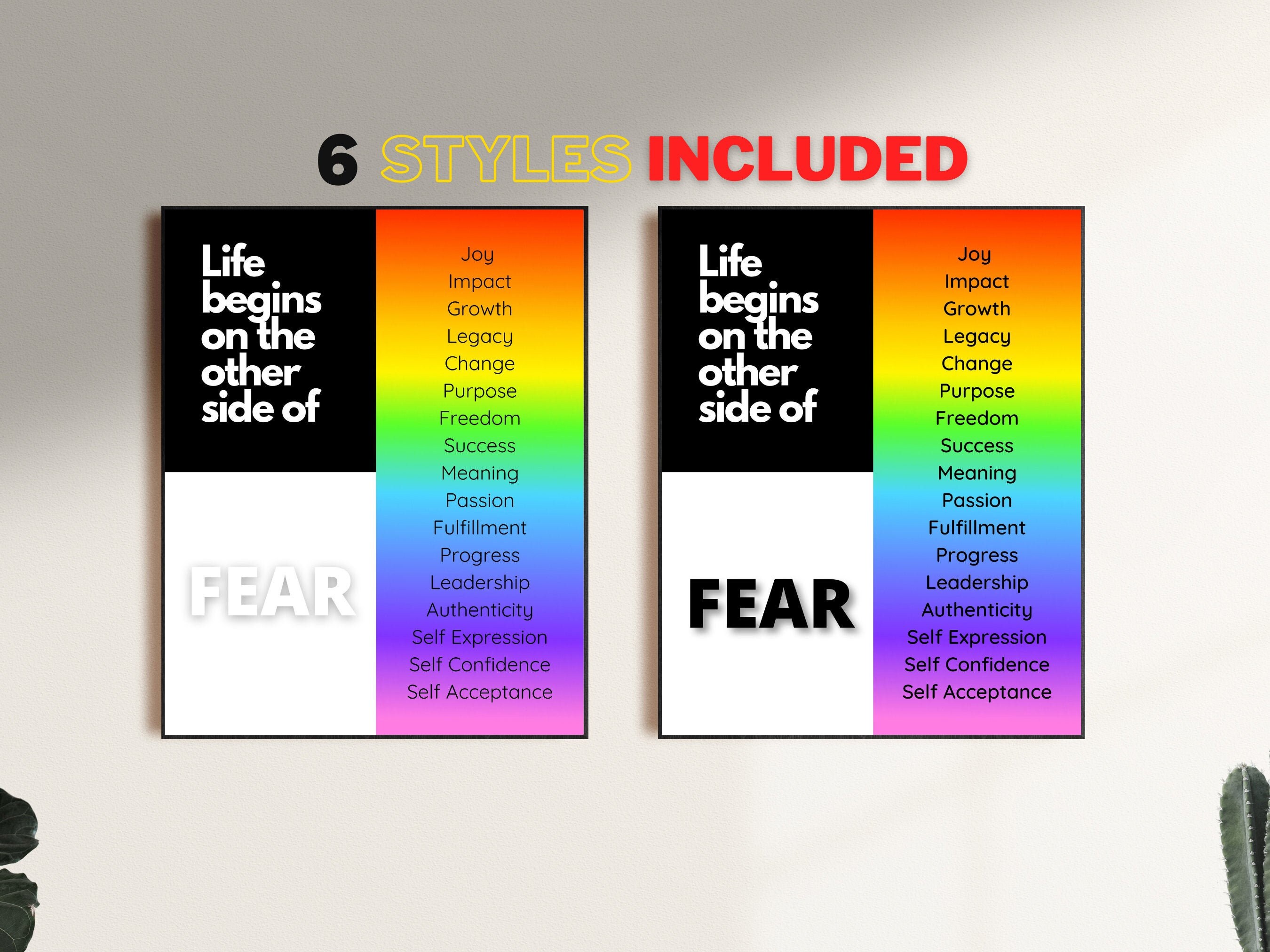 Face Fear Life Begins On The Other Side Of Fear Live Your Etsy Canada
