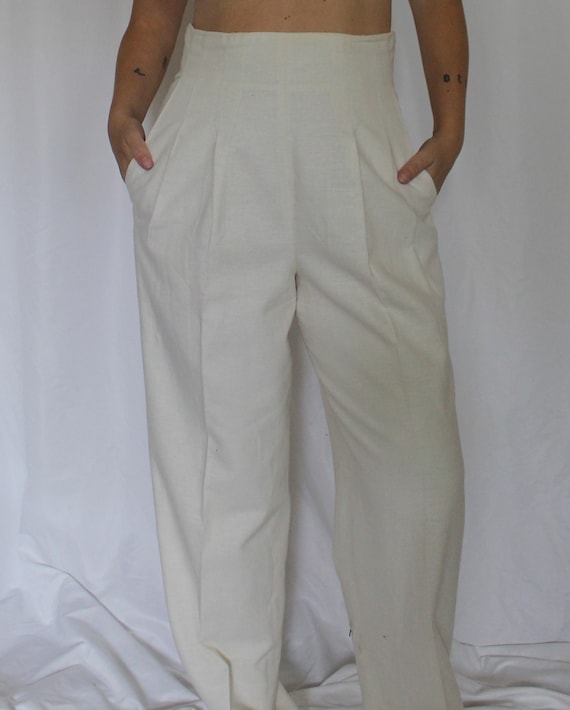 Ultra high waist linen pants