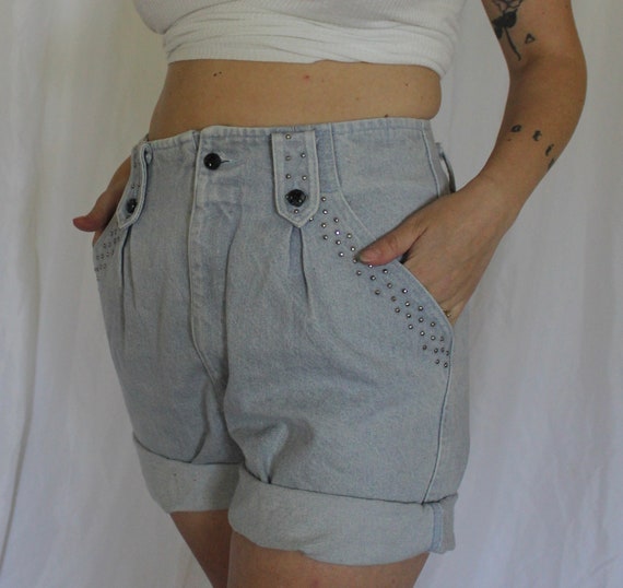 Studded denim shorts - image 2
