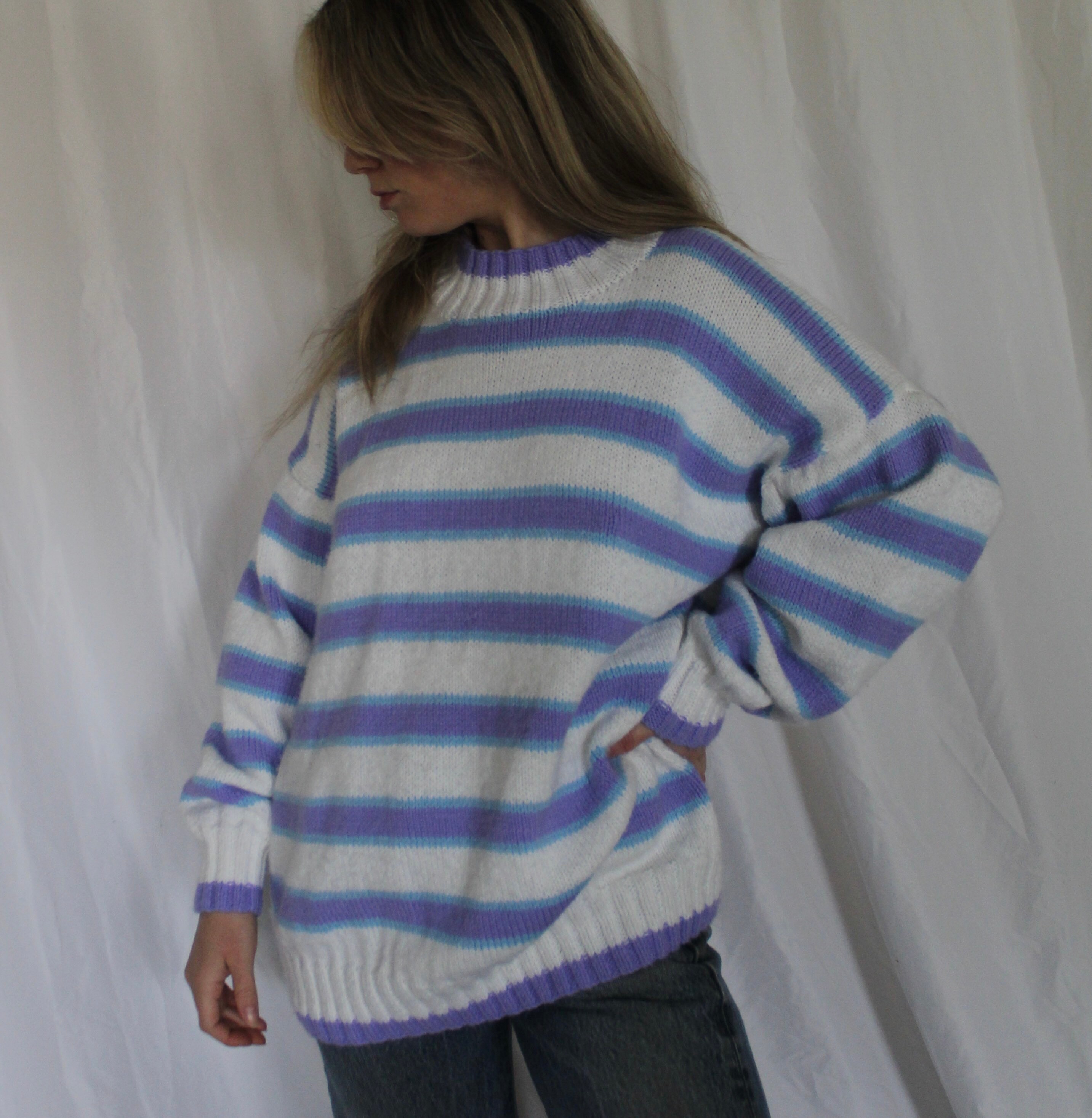 Pastel top striped sweater