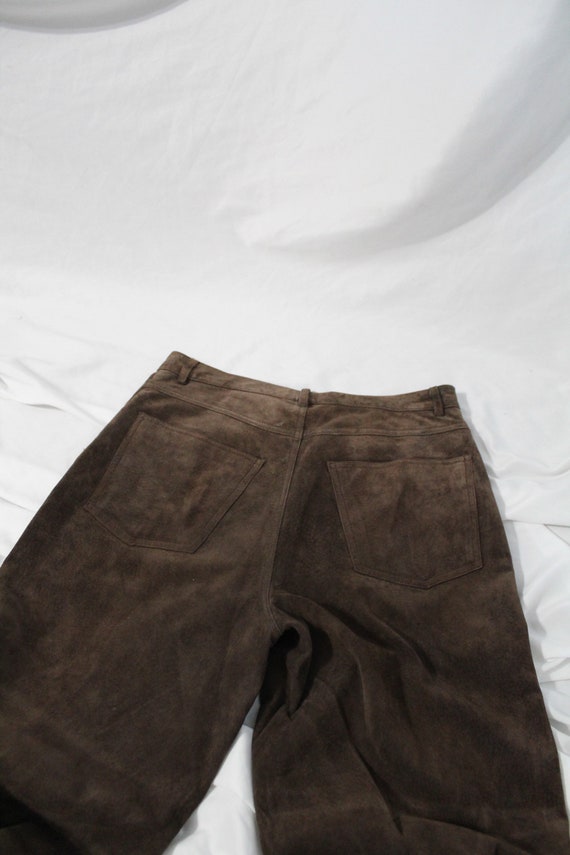 Brown suede pants - image 5