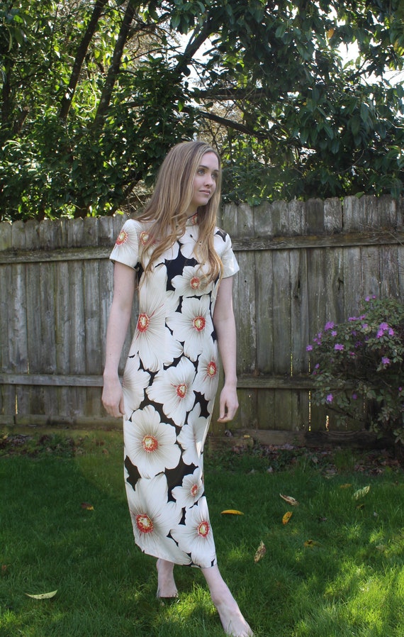 Silk floral mandarin dress