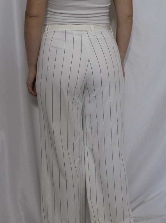 Belted white pinstripe pants - image 5