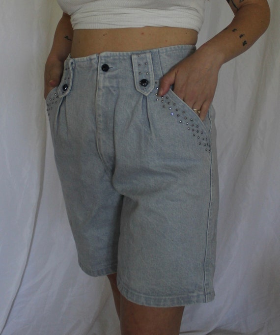 Studded denim shorts - image 5