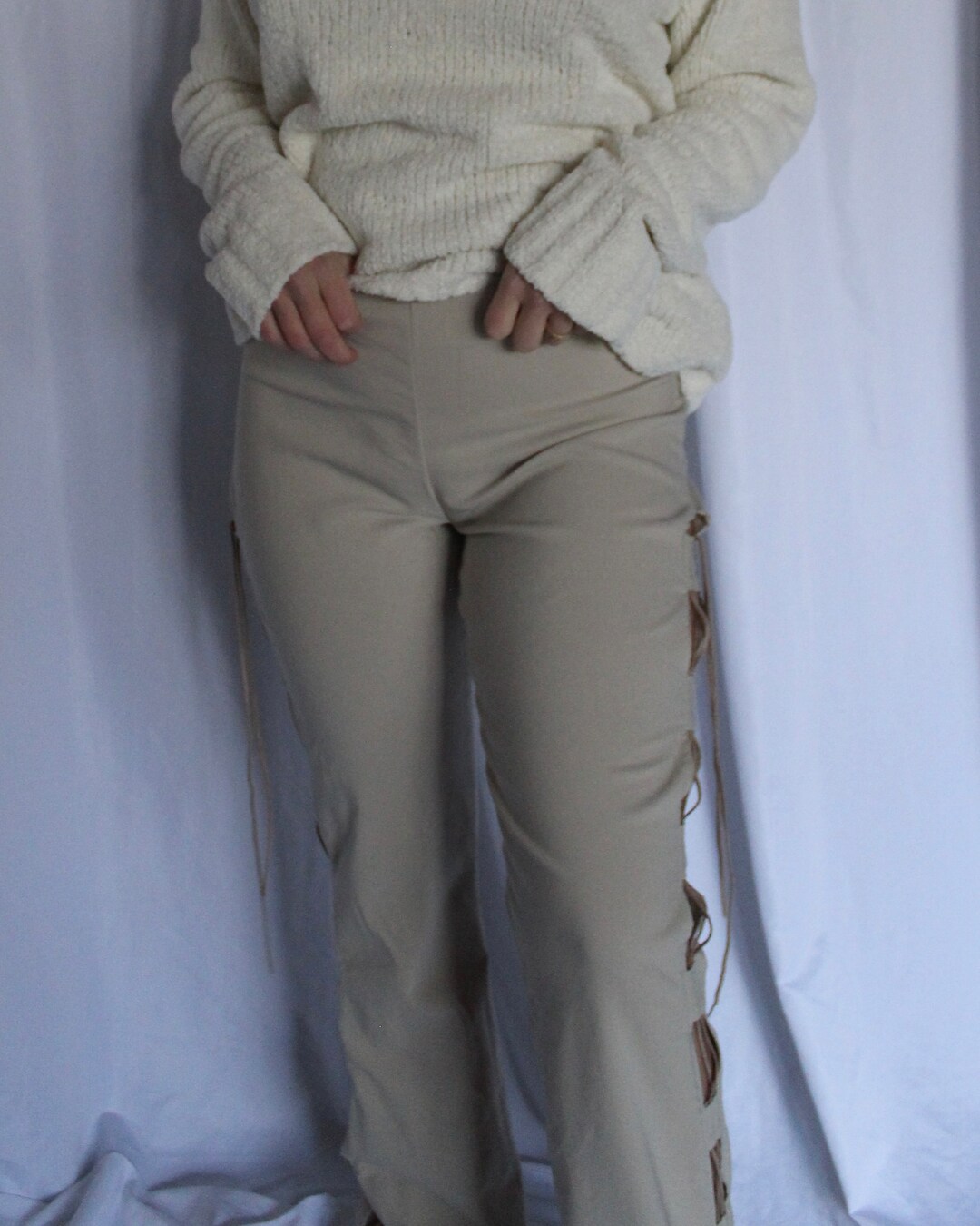 Y2K Lace up Pant Etsy