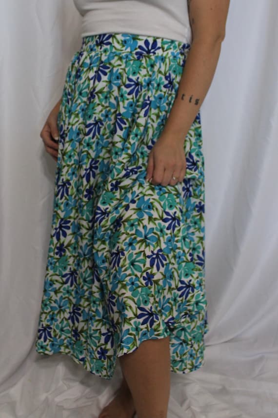 Tropical silk skirt