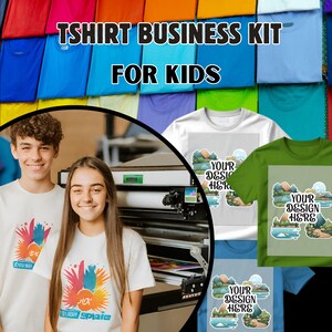 Benutzerdefiniertes T-Shirt-Business-Kit für Kinder, DTF-Transfers, leere T-Shirts, Unternehmer-Starter-Kit für Teenager, DIY-Gangsheet,