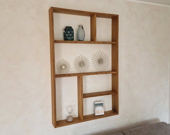 Mensola da parete tipo cassa in legno di quercia
