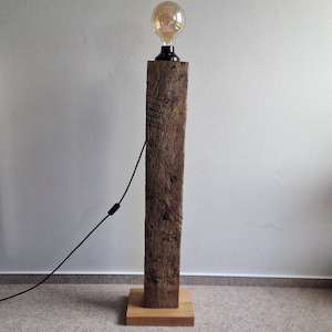 Wooden floor lamp oak half-timbered beams