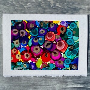 Cartão único/pintura abstrata floral com tinta alcoólica 5" x 7" arte original pintada à mão - em branco para qualquer ocasião - única, especial