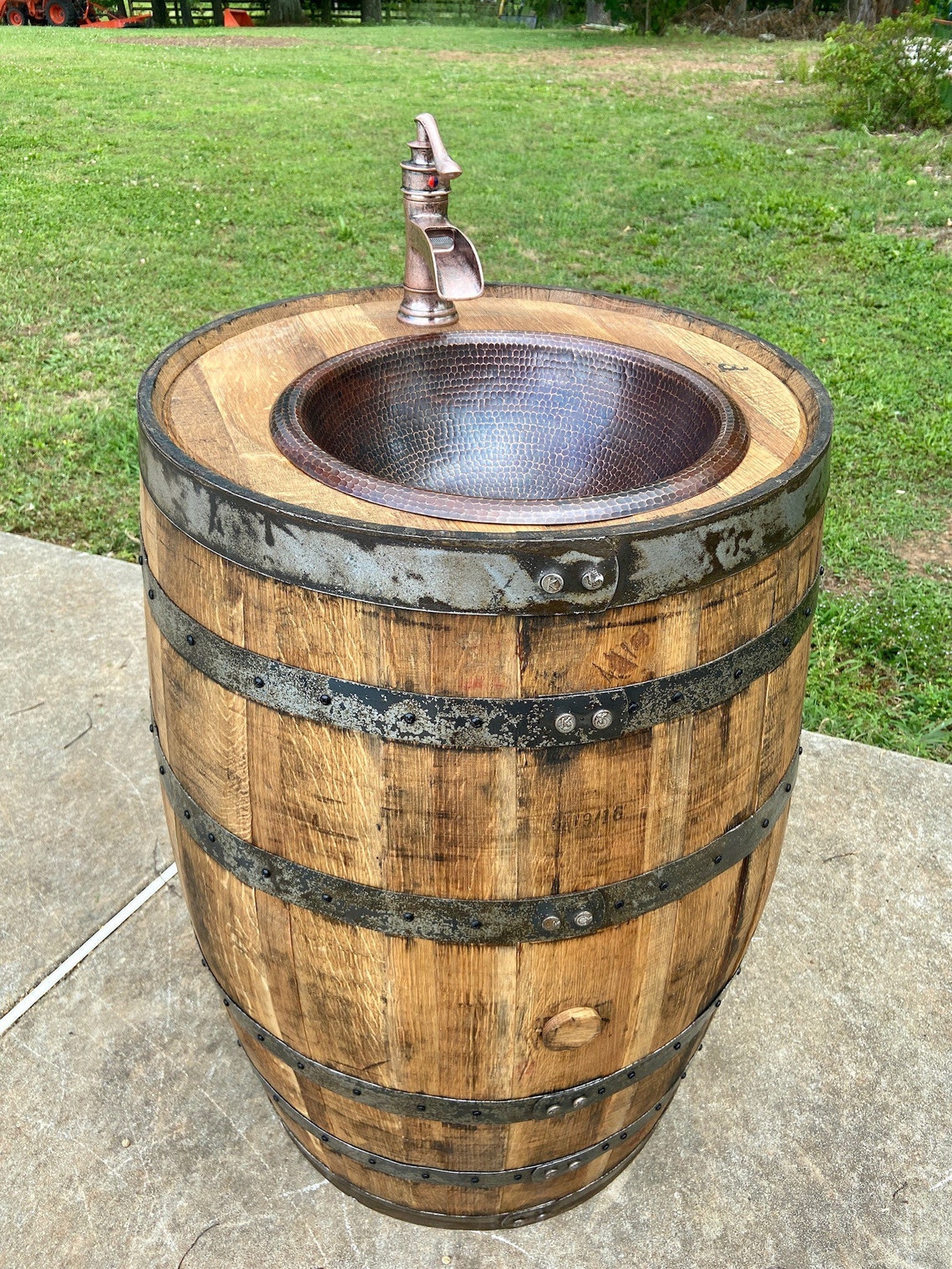 Barrel Sink Reclaimed Whiskey Bourbon Barrel Rustic and | Etsy