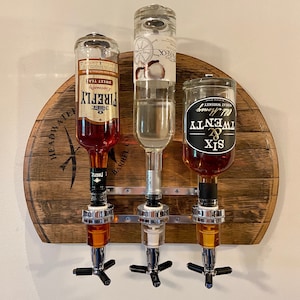 Liquor Dispenser, Perfect for Bar, Man Cave, and Kitchen, Great Gift, Made from Reclaimed Whiskey Barrels FREE US SHIPPING