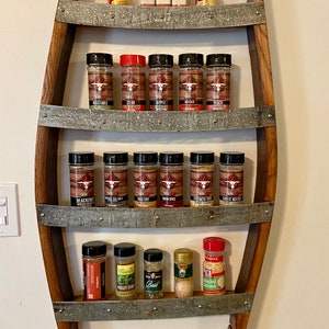 Personalized Reclaimed Barrel Magnetic Spice Rack