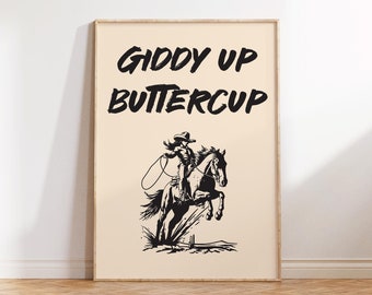 Cowgirl Quote Print, Minimalist Western Wall Art, Vintage Cowgirl Art, Wild West Home Decor, Horseback Riding Poster, Digital Download Print