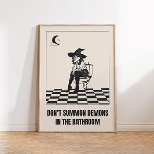 Please Don't Summon Demons, Bathroom Print, Trendy Bathroom Print, Funny Bathroom Print, Bathroom Poster, Digital Download, badezimmer deko
